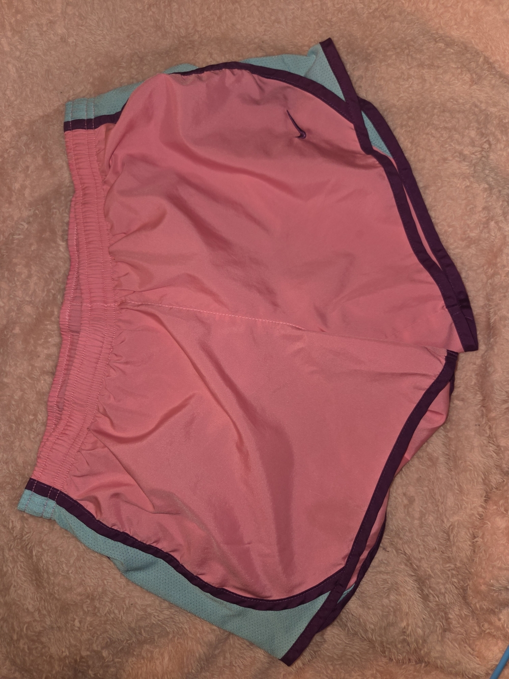 Women's Large Nike Dri-fit Pink & Blue Athletic Shorts